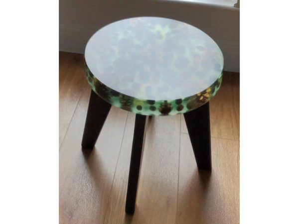 Epoxy Resin Stool Light Green