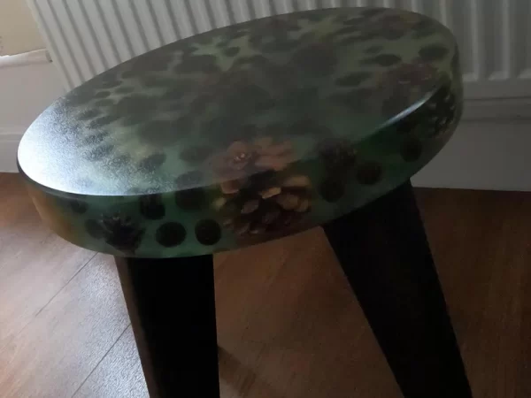 Epoxy Resin Stool Light Green