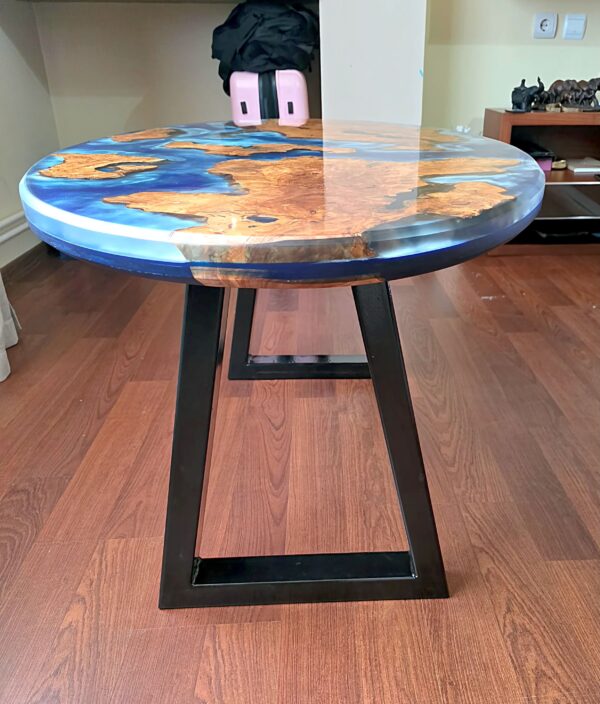 Epoxy Oval Table, Resin Coffee Table, Epoxy Resin Table, Coffee Table and Metal Legs